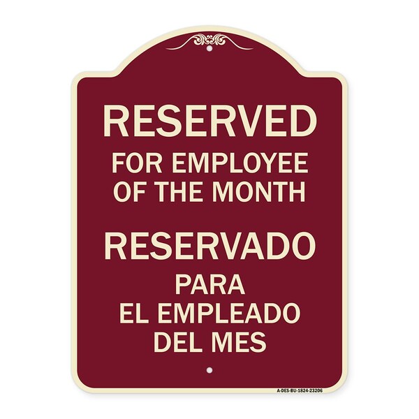 Reserved for Employee of Month Reservado Para El Empleado Del Mes Alum, 24" x 18", BU-1824-23206